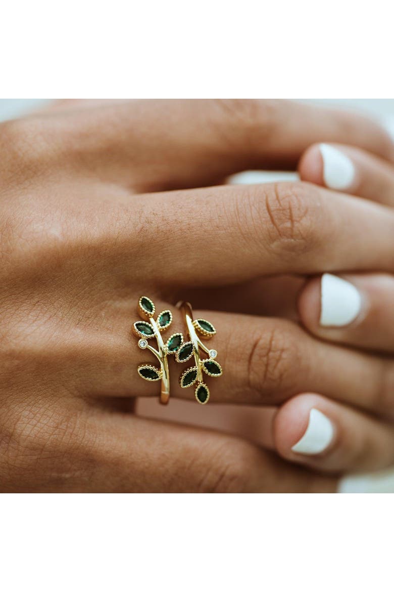 The Canaan Olive Crest Ring, Alternate, color, Green