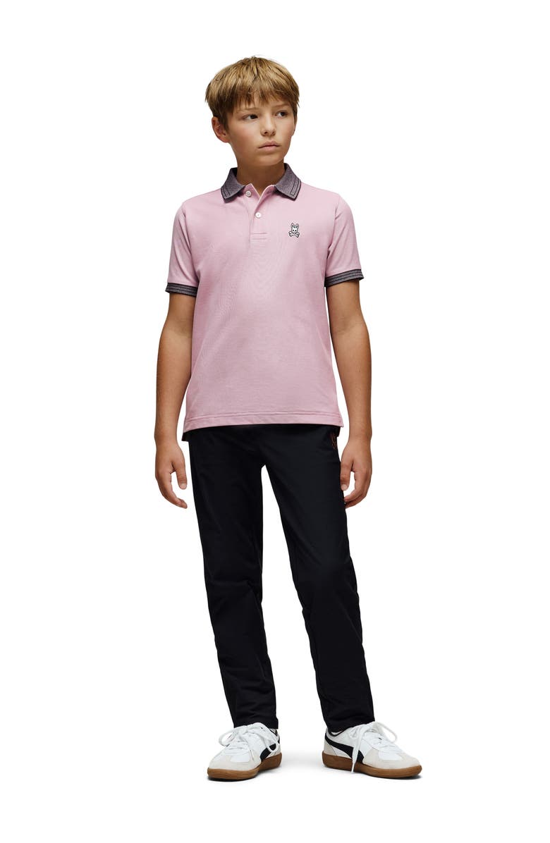 Psycho Bunny Kids' Murphy Pima Cotton Piqué Polo, Alternate, color, Mauve Shadows
