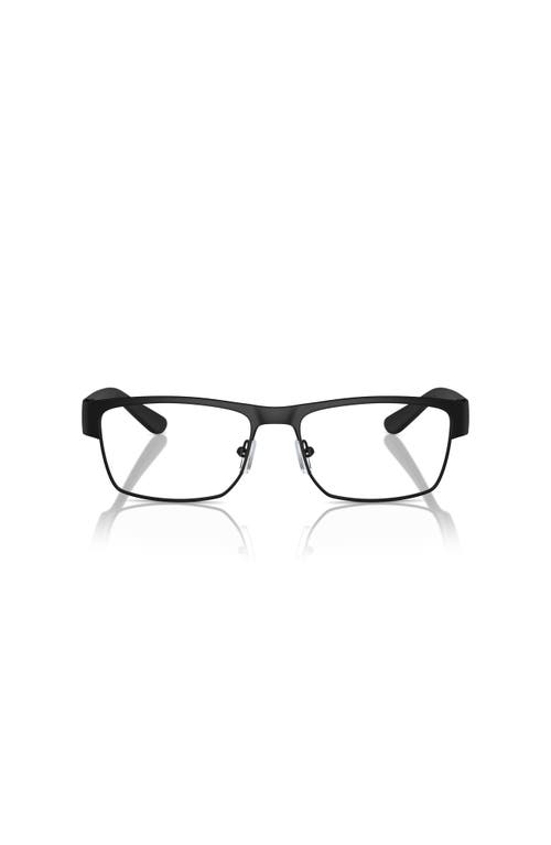 Armani Exchange 56mm Rectangle Optical Glasses In Black