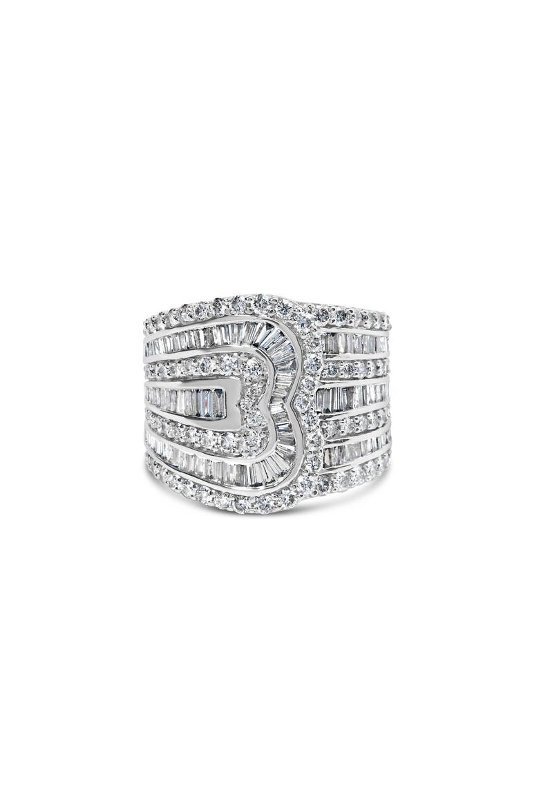 10K White Gold 2 1/2 Cttw Diamond Multi-Row Bypass Ring, Main, color, White