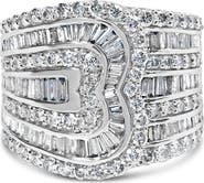 Haus of Brilliance 10K White Gold 2 1/2 Cttw Diamond Multi-Row Bypass Ring
