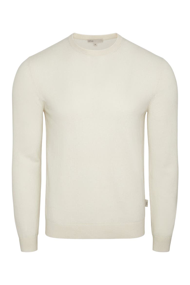 Crewneck Cashmere Sweater, Alternate, color, Egret