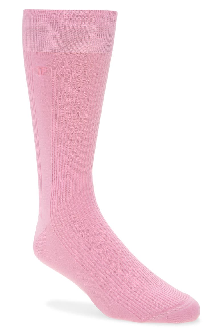 Cotton Rib Socks, Main, color, PINK CAMELIA