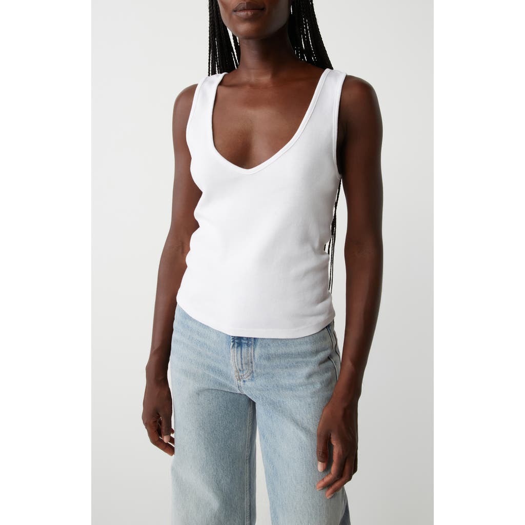 Michael Stars Sloan V-neck Tank In White