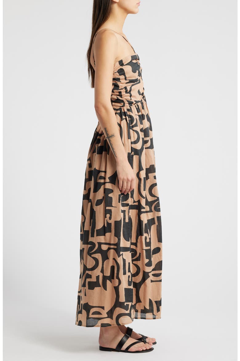 Silvia Geo Print Cutout Maxi Dress, Alternate, color, SANTORINI SAND