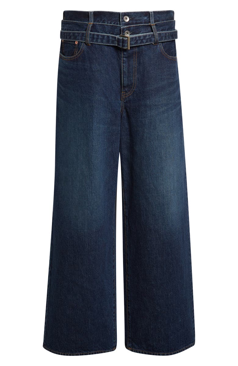 Sacai Belted Denim Pants, Alternate, color, Blue