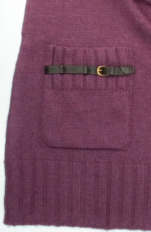 Portolano Scarf With Pocket And Nappa Belt In Purple