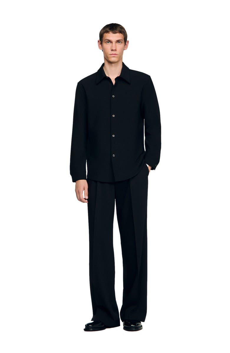 SANDRO Long-sleeved jersey shirt, Alternate, color, Black