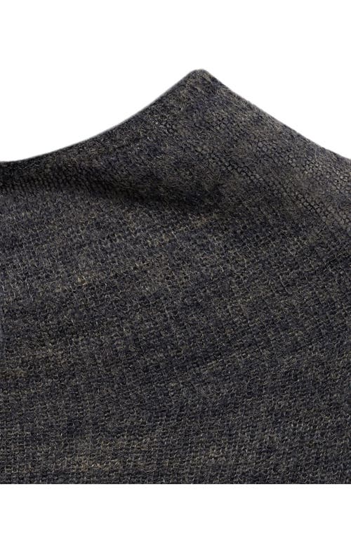 Shop Mango Perkins Funnel Neck Sweater In Charcoal