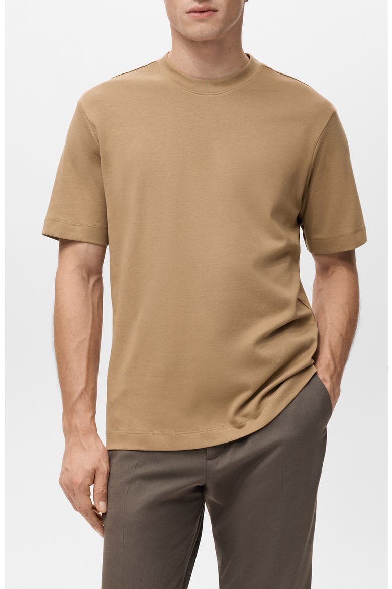 Regular Fit Medium Weight Cotton T-Shirt, Main, color, MEDIUM BROWN