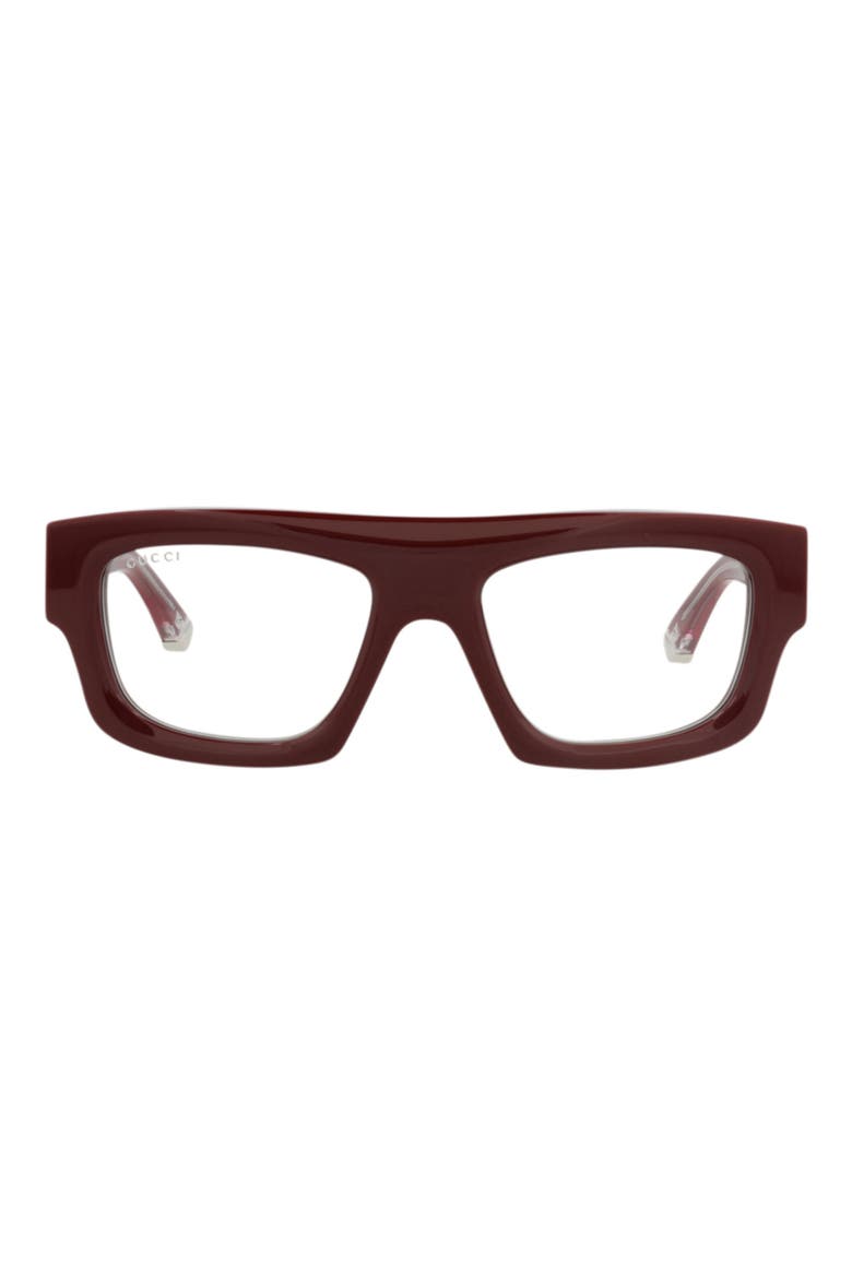 53mm Square Sunglasses, Main, color, BURGUNDY BURGUNDY TRANSPARENT