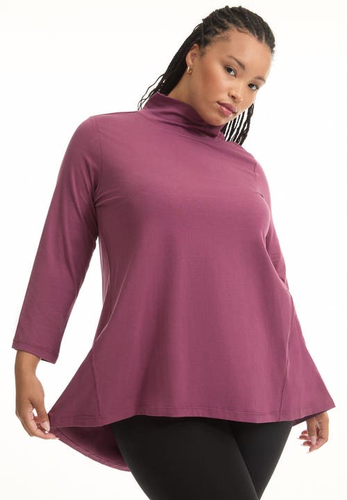 June + Vie One+only Mock-neck Tunic In Purple