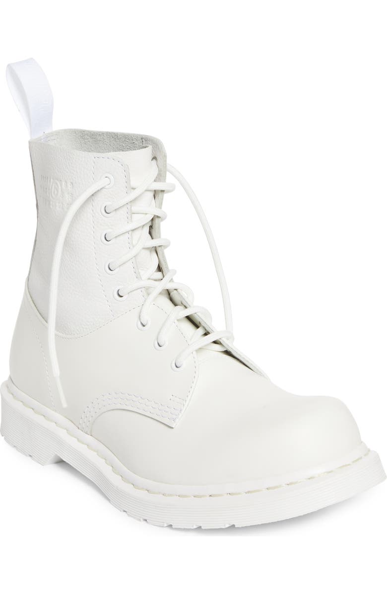 MM6 Maison Margiela x Dr. Martens 1460 Lace-Up Boot, Main, color, Vintage Smooth/ White Virginia