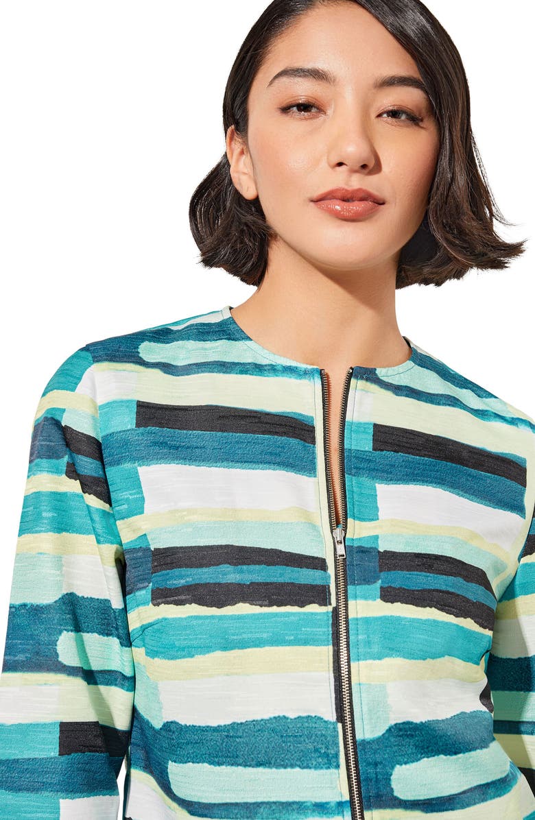 Ming Wang Colorblock Zip-Up Jacket, Alternate, color, 