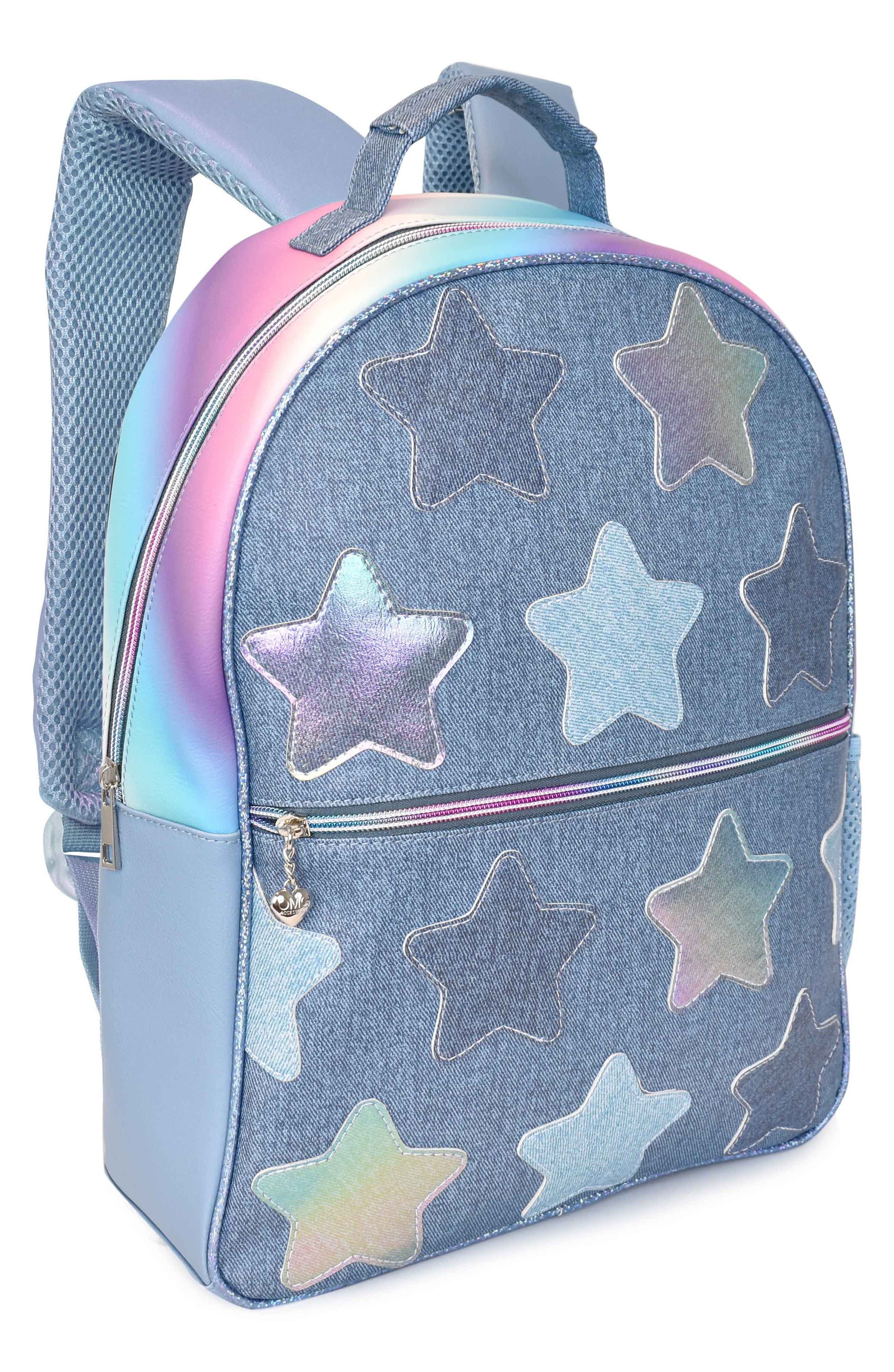 OMG Accessories Kids' Star Denim Backpack & Stuff Pouch Set, Alternate, color, 