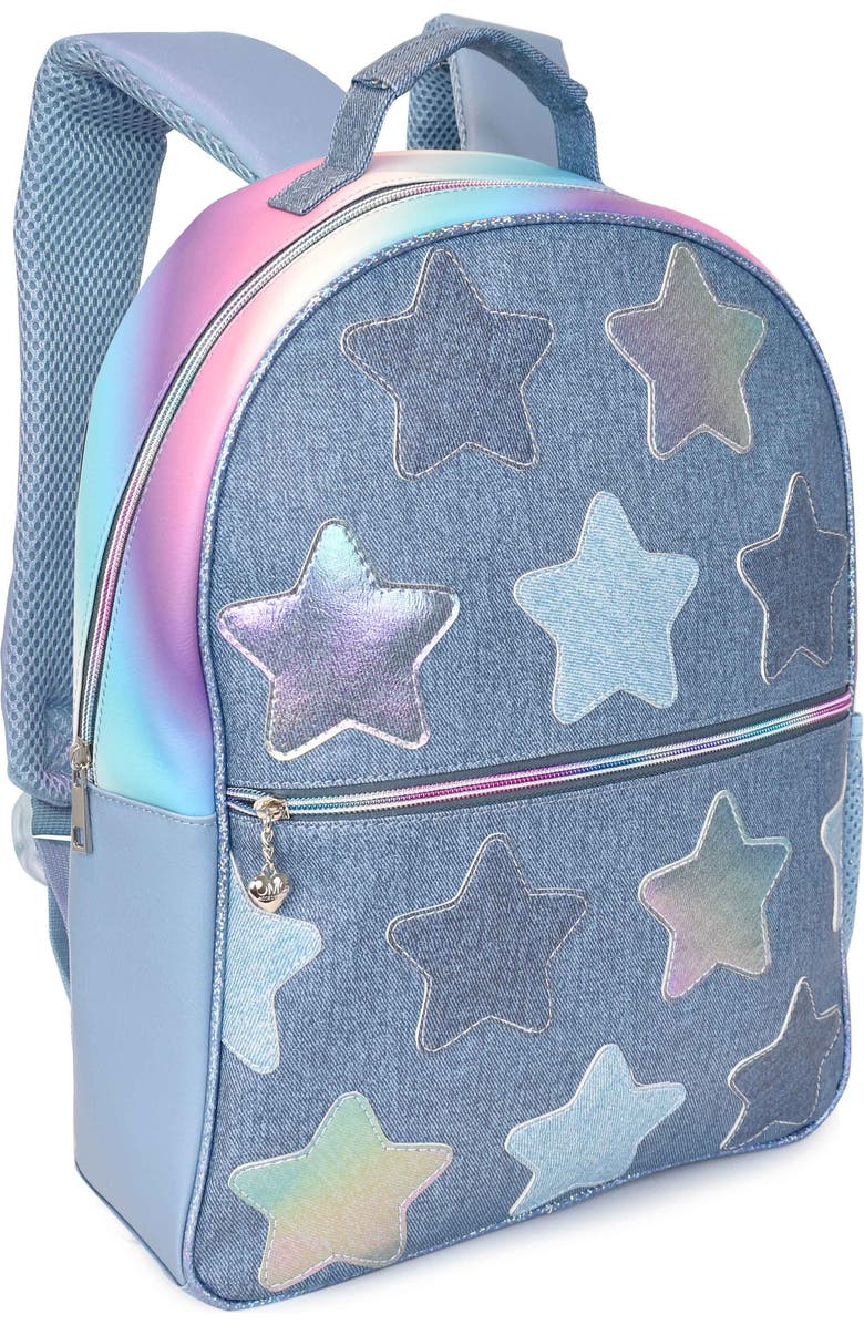 OMG Accessories Kids' Star Denim Backpack & Stuff Pouch Set, Alternate, color,