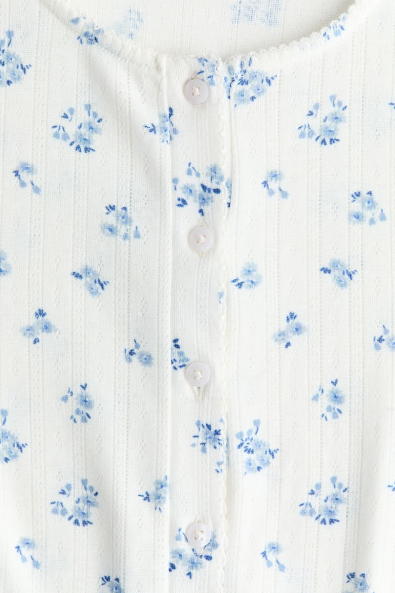 Pointelle Jersey Cardigan, Alternate, color, White/blue floral