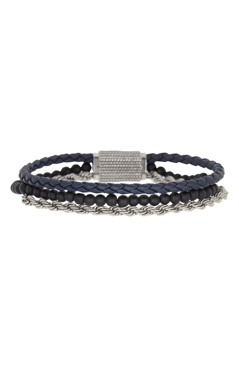 Nautica Triple Layer Mixed Bracelet, Alternate, color, 