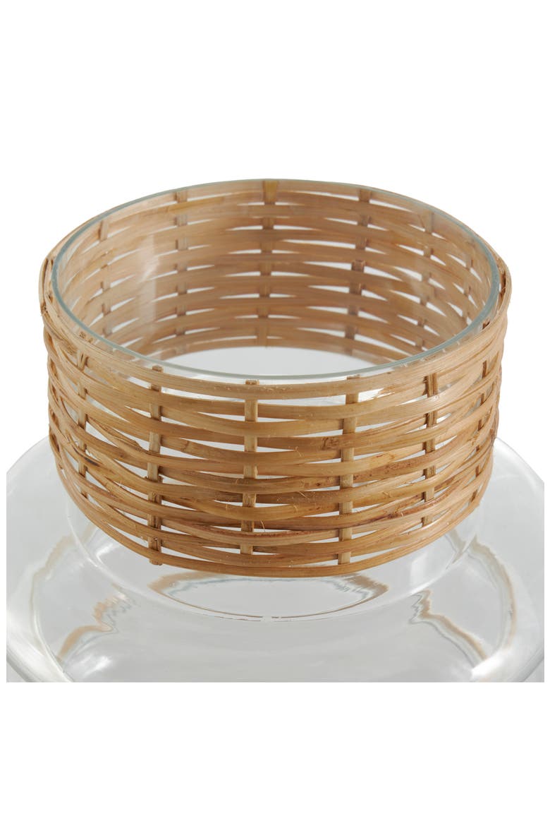 Glass & Rattan Set of 2 Vase Set, Alternate, color, CLEAR