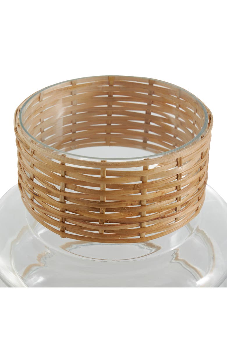 GINGER BIRCH STUDIO Glass & Rattan Set of 2 Vase Set, Alternate, color, Clear