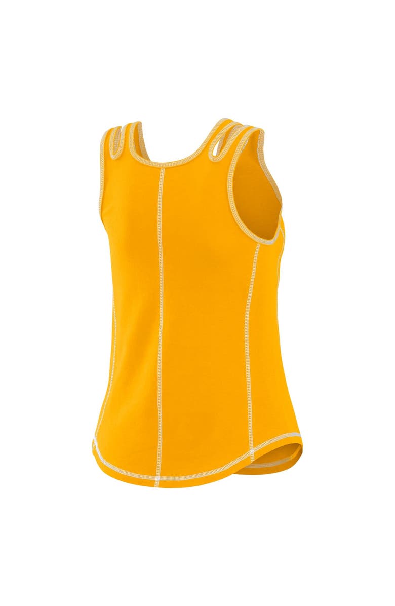 WEAR by Erin Andrews Women's WEAR by Erin Andrews Gold San Diego Padres Contrast Stitch Tank Top, Alternate, color, 