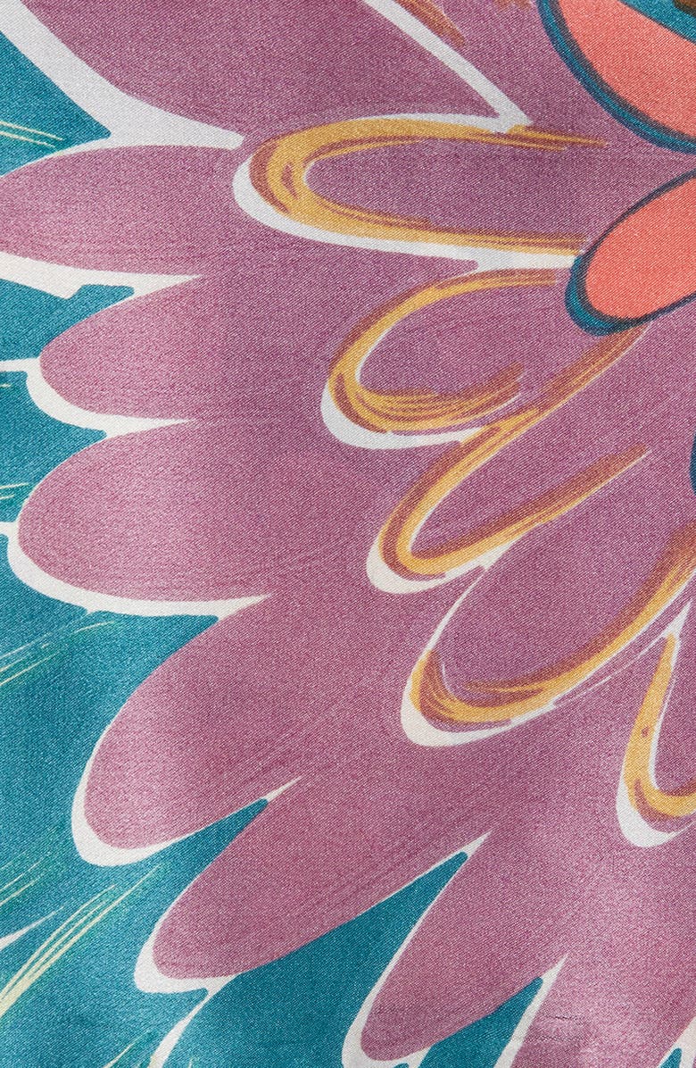 CLIFTON WILSON Brown Floral Silk Pocket Square, Alternate, color, Brown