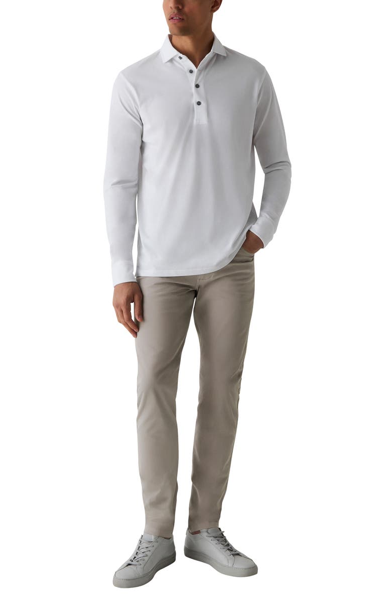 Greyson Omaha Brrr° Performance Long Sleeve Polo, Alternate, color, Arctic