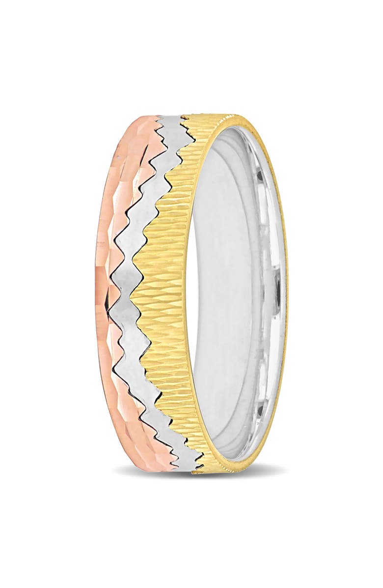 Julianna B. Men's Zigzag Wedding Band 14k 3-Tone, Alternate, color, 