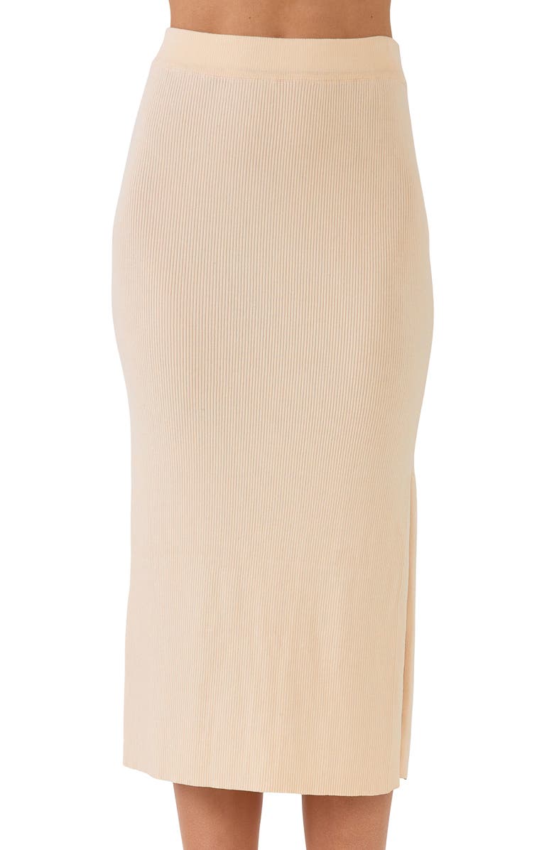 Endless Rose Rib Side Slit Midi Skirt, Alternate, color,