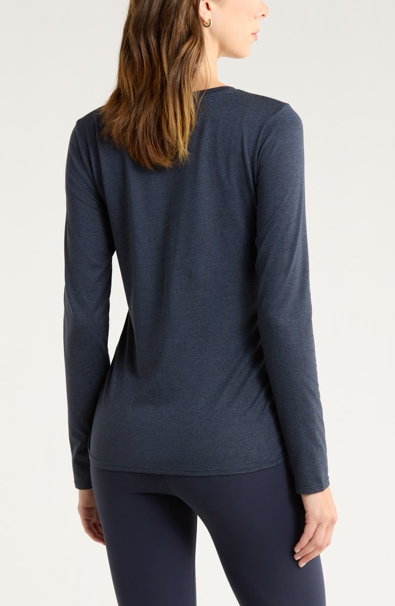 Zella Restore Soft Lite Ruched Long Sleeve T-Shirt, Alternate, color, Navy Sapphire