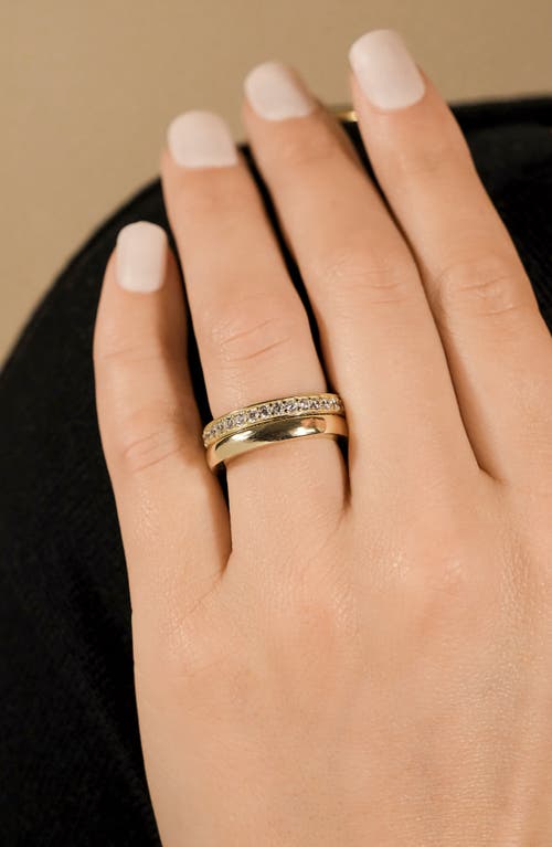 Sterling Forever Jackie Cubic Zirconia Stack Ring In Gold