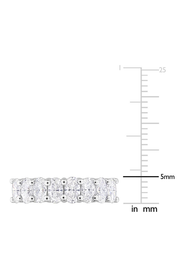 Sterling Silver Created Moissanite Oval Band Ring, Alternate, color, WHITE/ SILVER