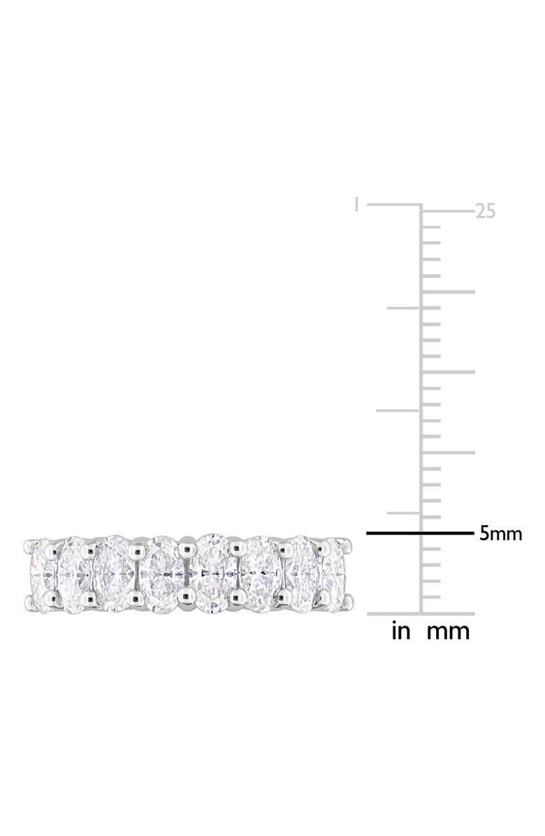 DELMAR Sterling Silver Created Moissanite Oval Band Ring, Alternate, color, White/ Silver