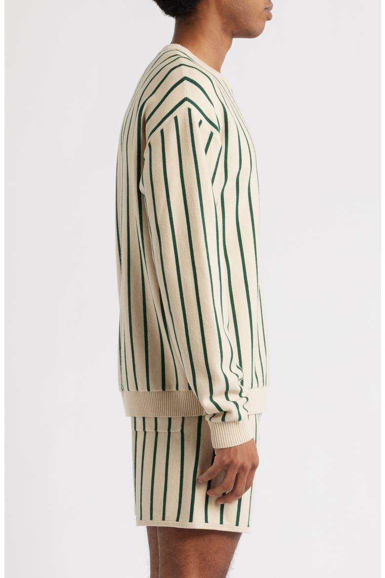 Emerald Stripe Crewneck Sweater, Alternate, color, GREEN