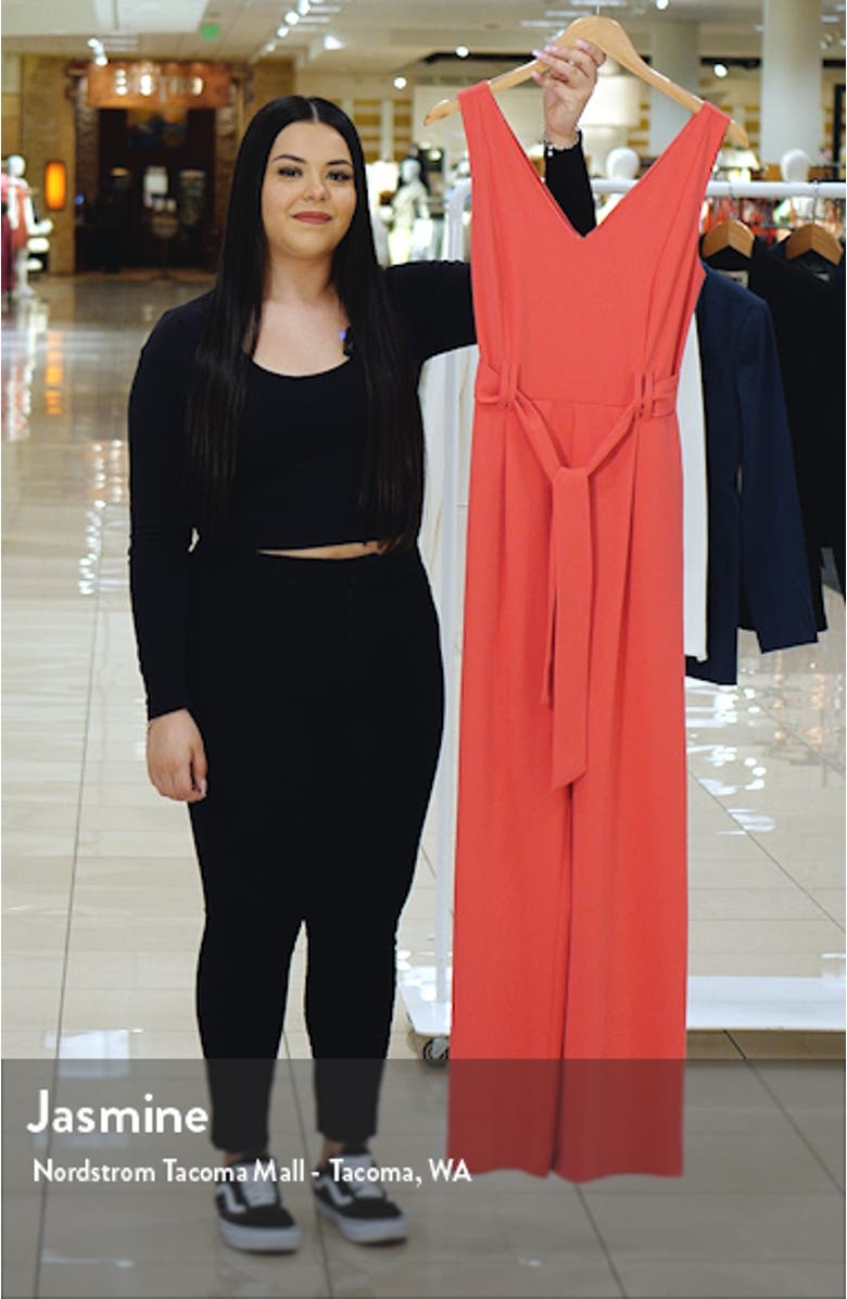 Tie Waist Crepe Jumpsuit, sales video thumbnail