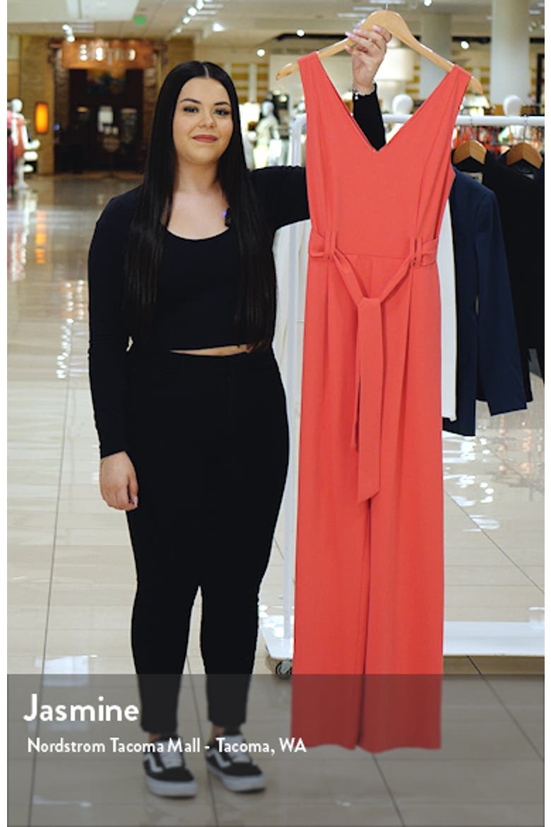 Tie Waist Crepe Jumpsuit video