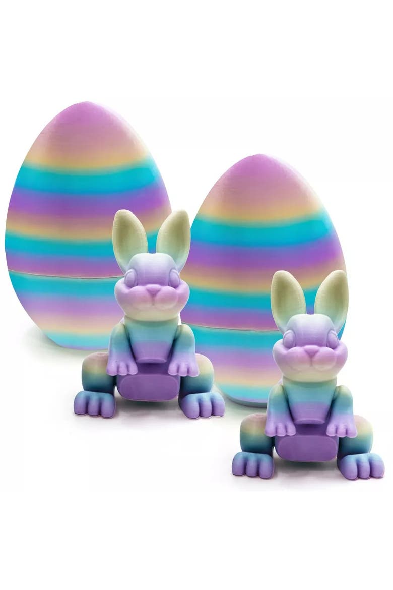 Easter Surprise Egg and 3D Printed Articulated Bunny Toy Set, 2 Pack, Main, color, Crayon