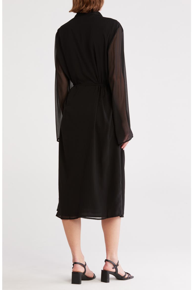 Yasmine Ruffle Shirtdress, Alternate, color, BLACK