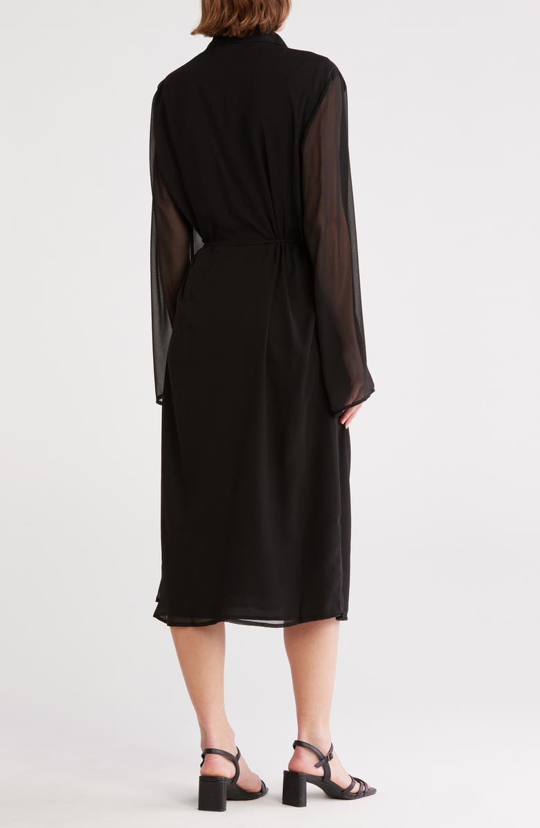AREA STARS Yasmine Ruffle Shirtdress, Alternate, color, Black