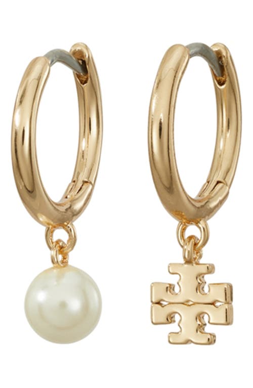 Tory Burch Mismatched Moondance Huggie Earrings In Gold