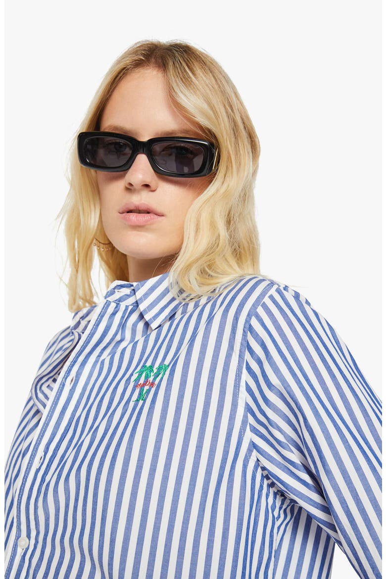 The Bestie Stripe Button-Up Top, Alternate, color, WHITE/ BLUE STRIPE