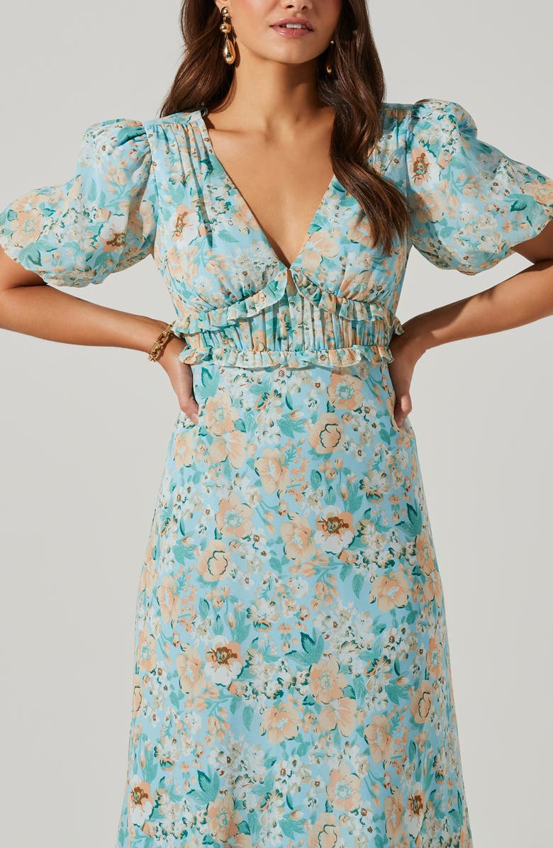 ASTR the Label Esperanza Floral Back Cutout Midi Dress, Alternate, color,