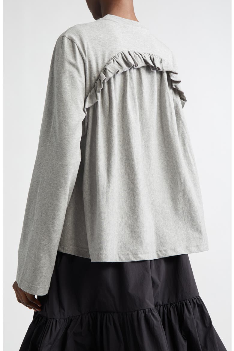 Alva Ruffle T-Shirt, Alternate, color, GREY MELANGE JERSEY