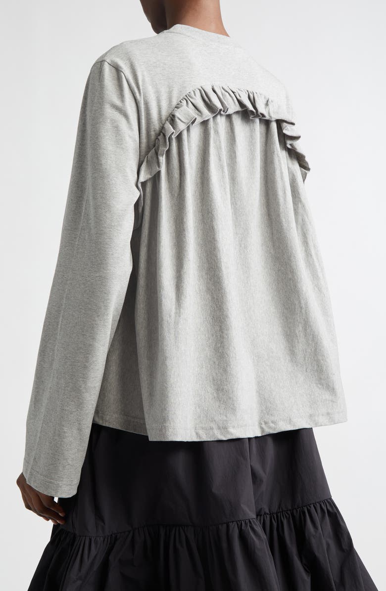 Cecilie Bahnsen Alva Ruffle T-Shirt, Alternate, color, Grey Melange Jersey