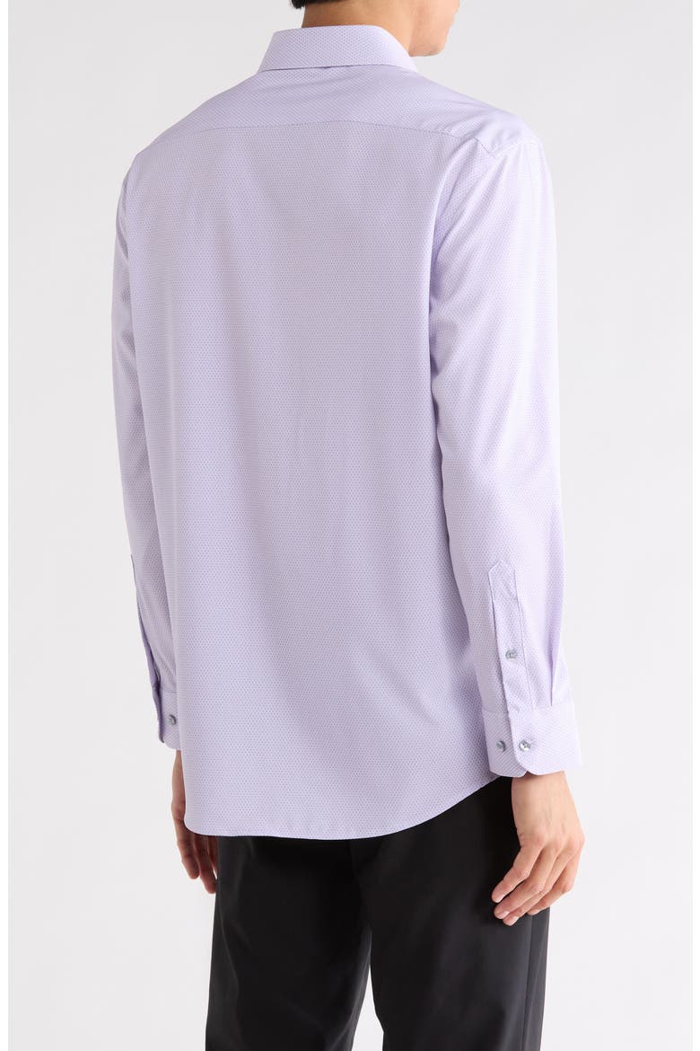 Slim Fit Geometric Print Performance Tech Dress Shirt, Alternate, color, LILAC