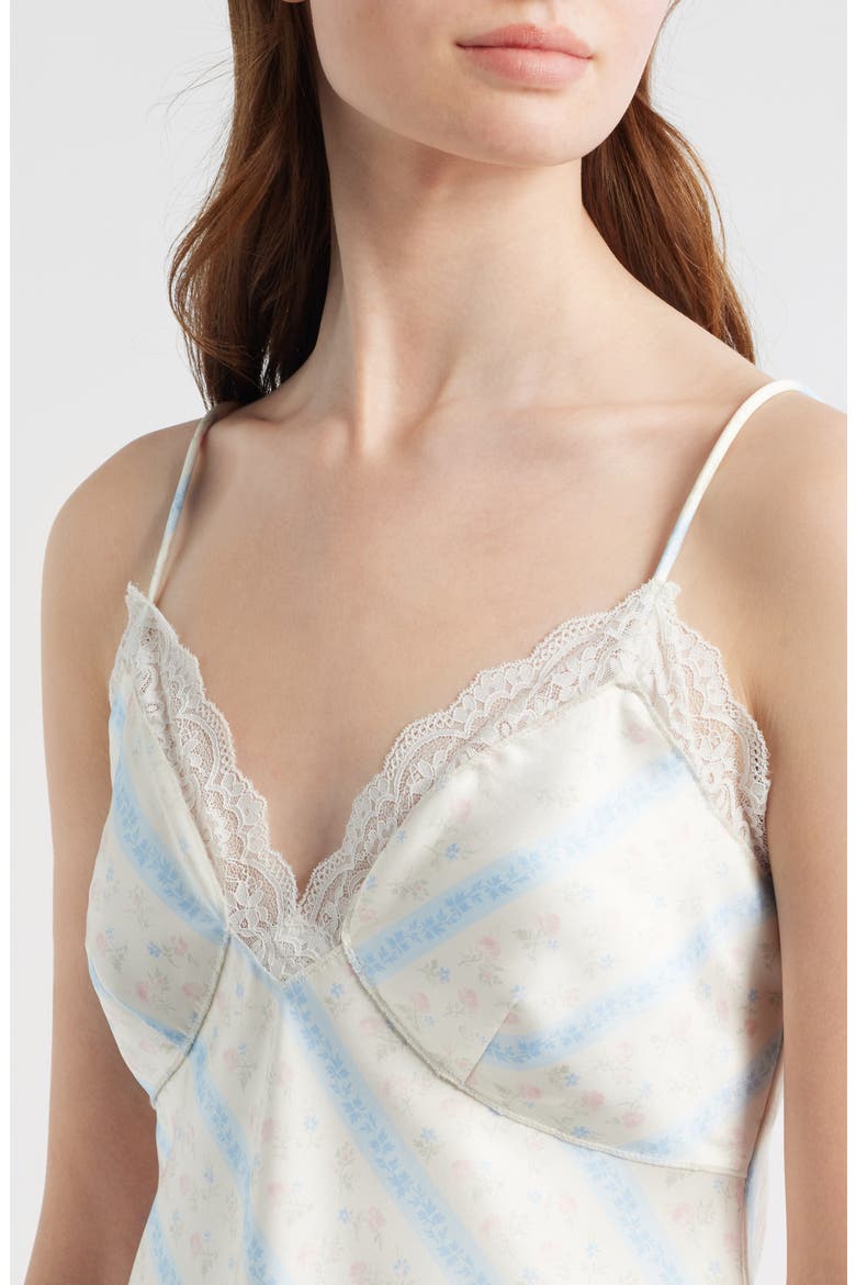 Fox Floral Satin Camisole, Alternate, color, COTTON SKIES