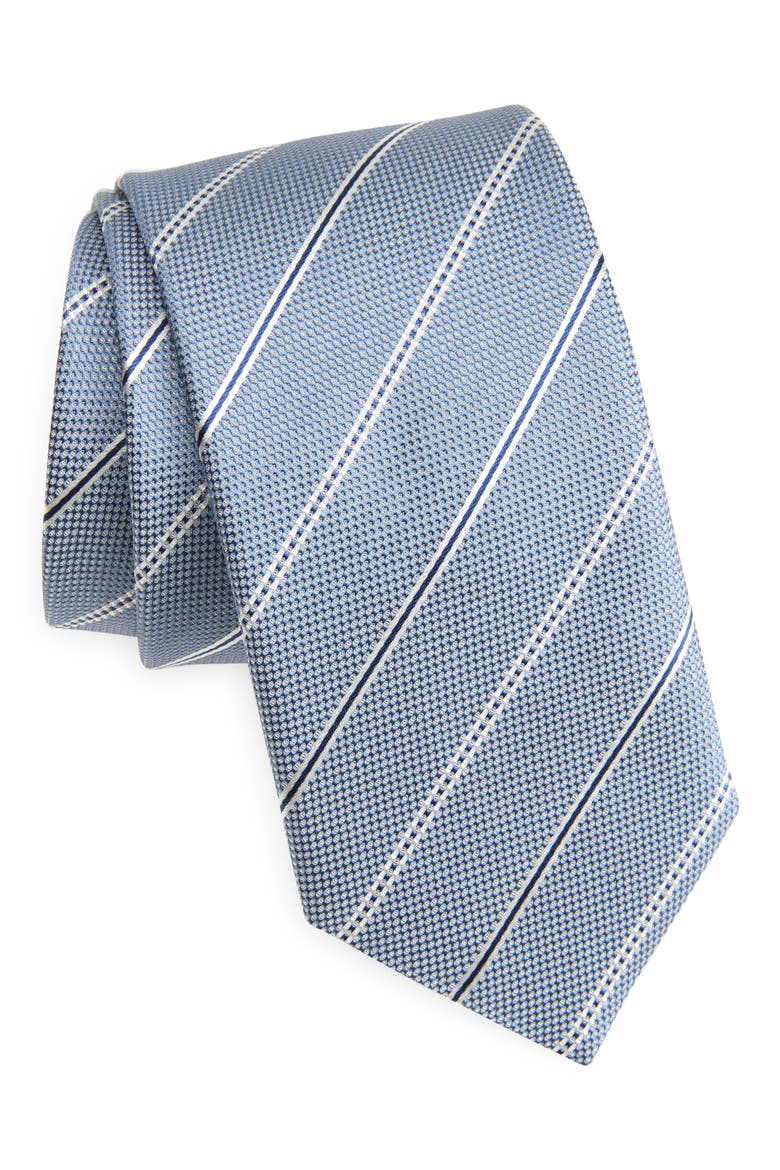 Stripe Silk Blend Tie, Main, color, LT PAST/BU