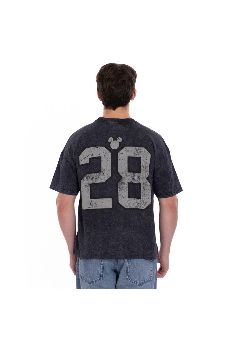 Mickey Mouse Football T-Shirt, Alternate, color, Washed Black Mickey
