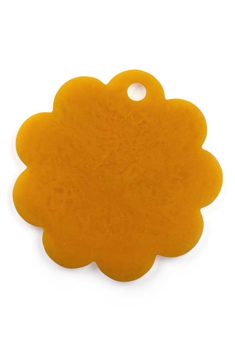 Scalloped Resin Cheese & Charcuterie Board, Main, color, MUSTARD