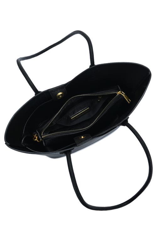 Antik Kraft Shoulder Tote Bag With Removable Pouch In Black